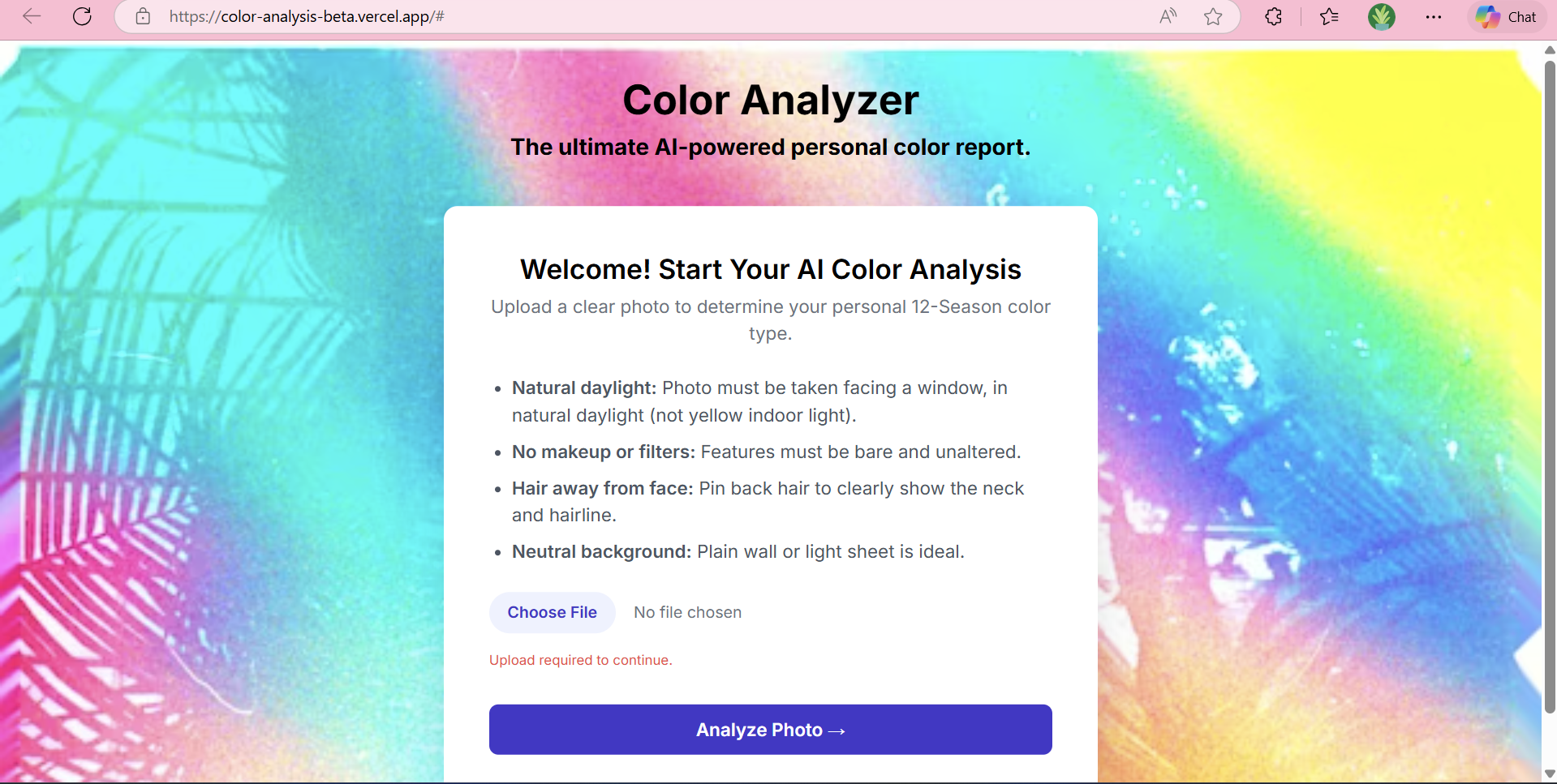 Colour Analysis Tool 